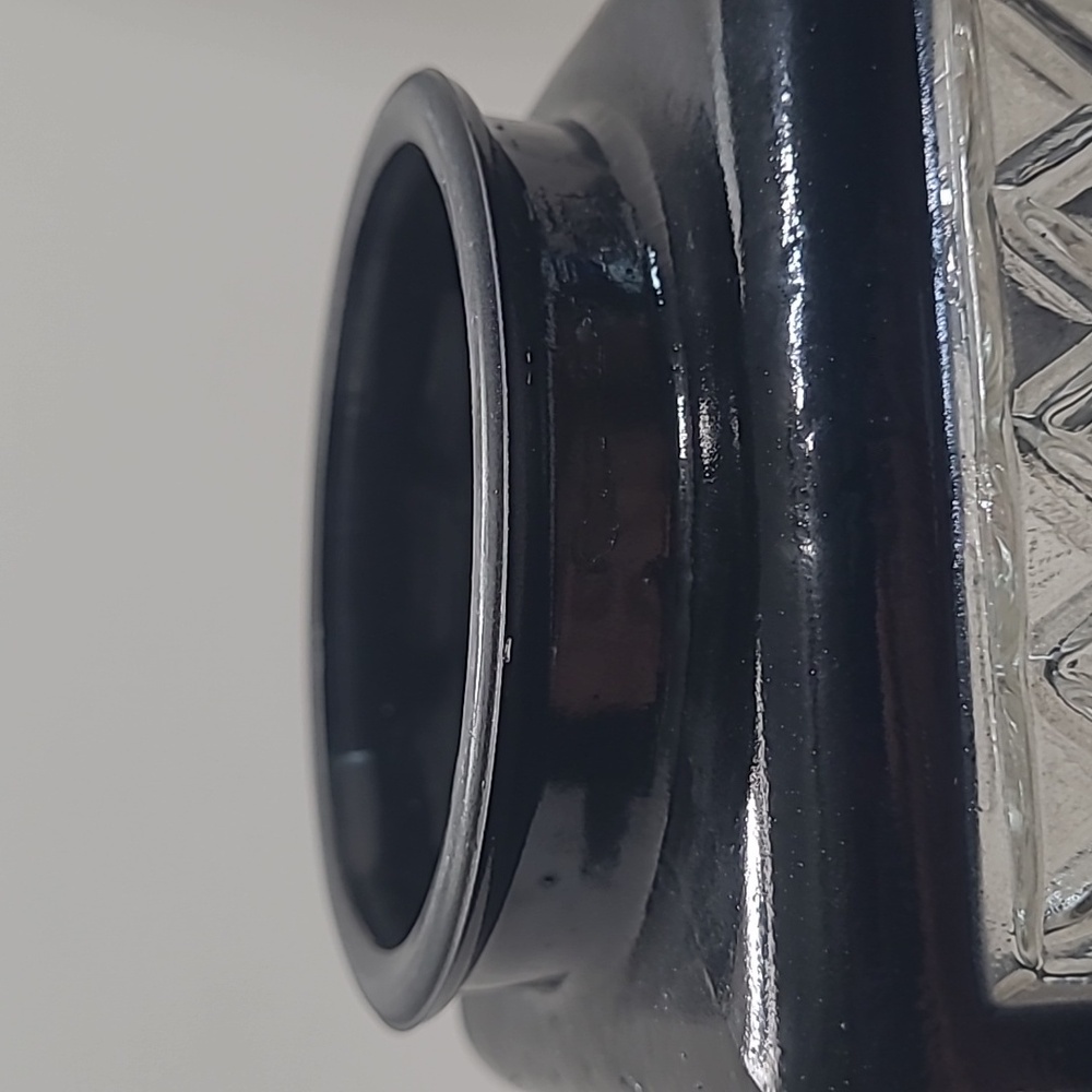 Black Enameled and Clear Glass Square Porch Light Cover - Picture 8 of 8